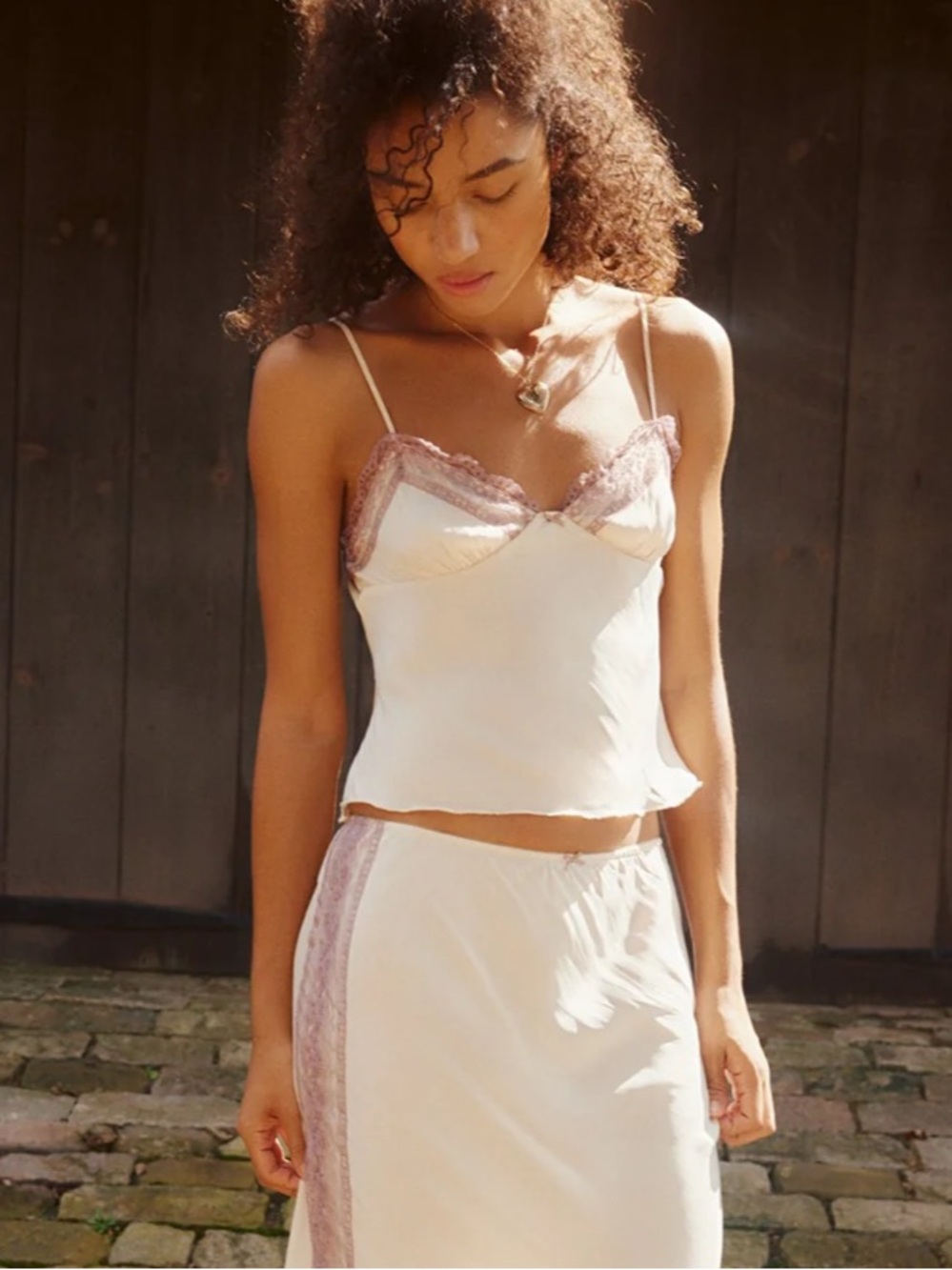 🆕 FP Intimately Lace Maxi Skirt Set Lingerie Slip Camisole WISH YOU WERE HERE XL - Picture 3 of 13